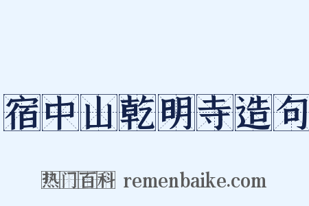 宿中山乾明寺造句是什么意思的图片